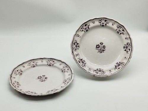 Paire assiettes faïence - paire, d'assiettes