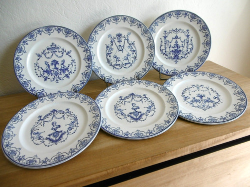 Six assiettes plates faience - plates,