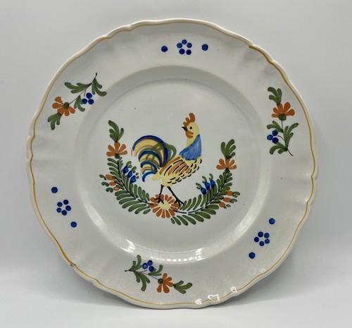 Assiette faïence décor coq - décor,